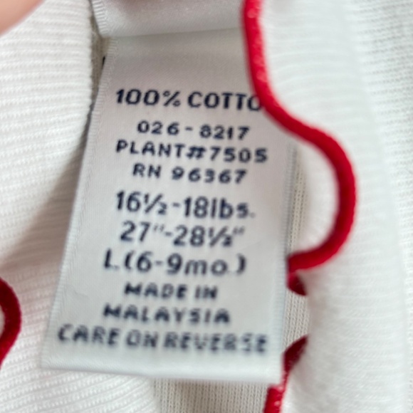 VTG 90s OshKosh Turtleneck 6-9M White Long Sleeve Embroidered Floral Ruffle Xmas - Picture 6 of 9